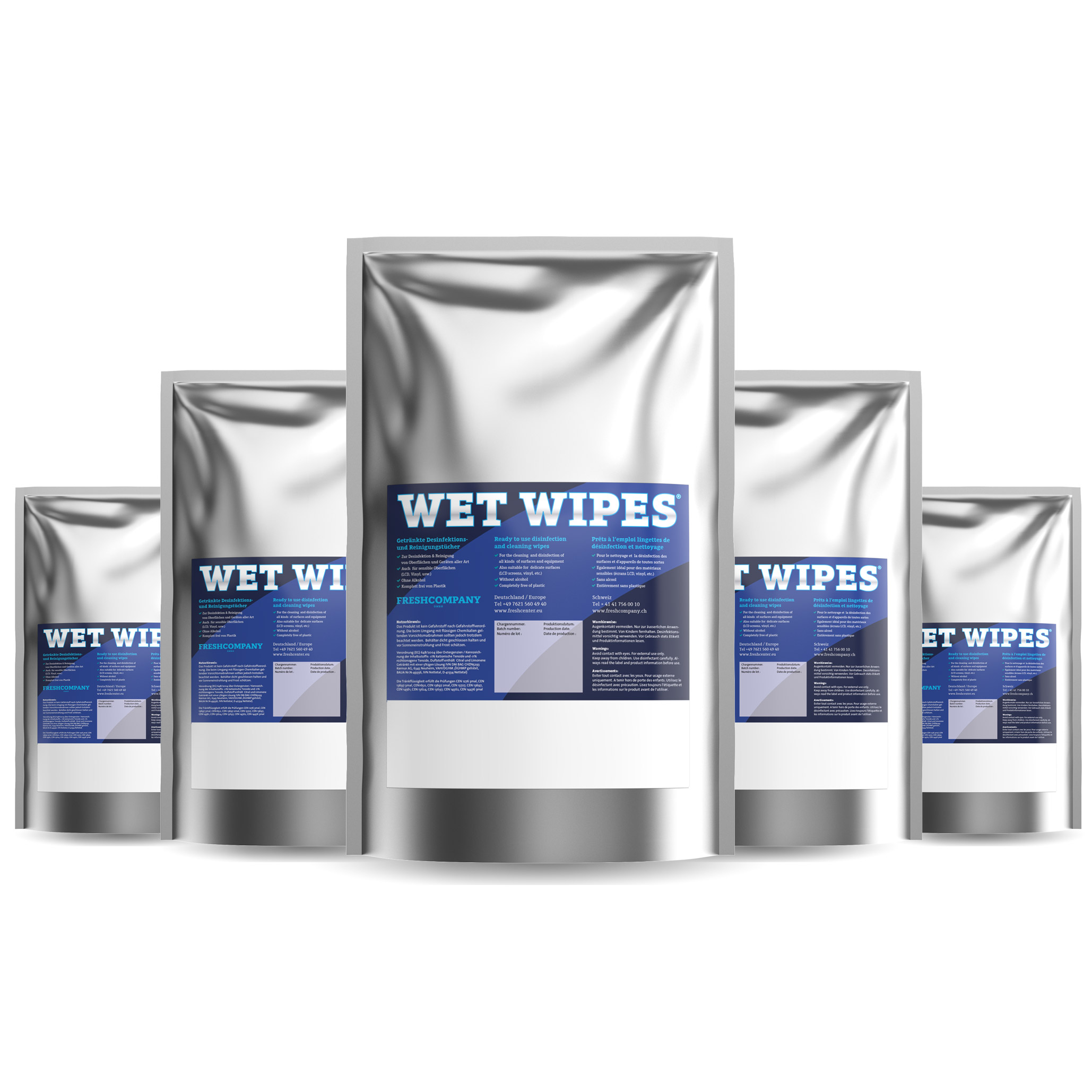 Wet Wipes alkoholfrei Desinfektionstücher 