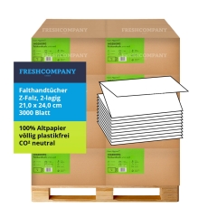 54 x 3000 Green Hygiene Ingeborg Z-Falz Falthandtücher, 2-lagig, hochweiß 75°, Recycling, 21 x 24 cm