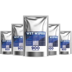 6 x Wet Wipes Eco 900 alkoholfreie Desinfektionstücher für Flächen und Geräte