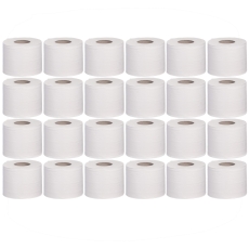  24 x 65 m Toilettenpapier, Haushaltsrolle 65 m Länge Sondermaß, 3-lagig, weiß