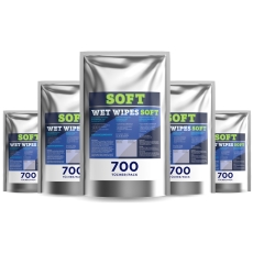 Wet Wipes Soft 6 x 700 alkoholfrei getränktes Textilvlies für Desinfektion von Flächen und Geräten
